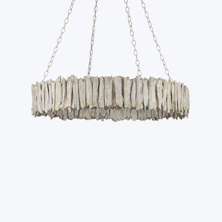 Driftwood Whitewash Ring Chandelier