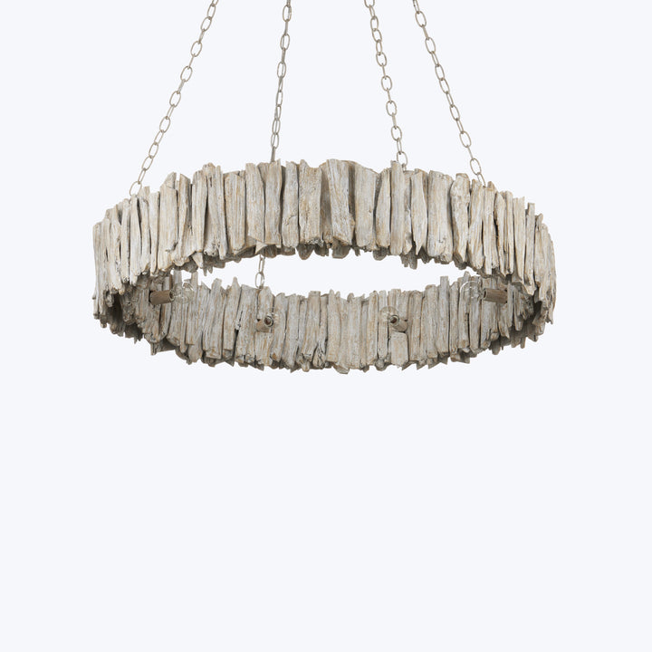 Driftwood Whitewash Ring Chandelier