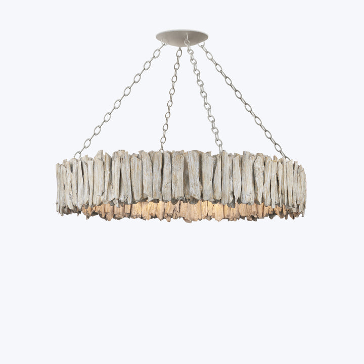 Driftwood Whitewash Ring Chandelier