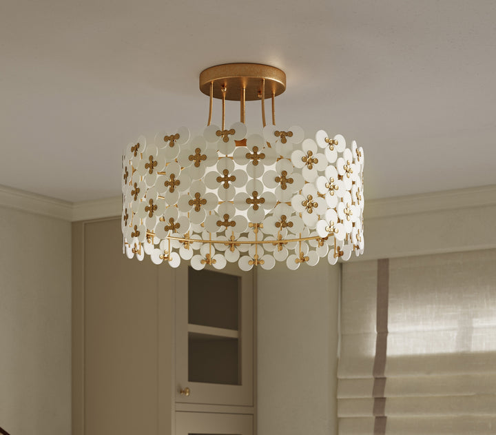 Spring Flower Semi-Flush Mount