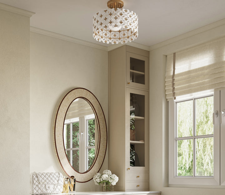 Spring Flower Semi-Flush Mount