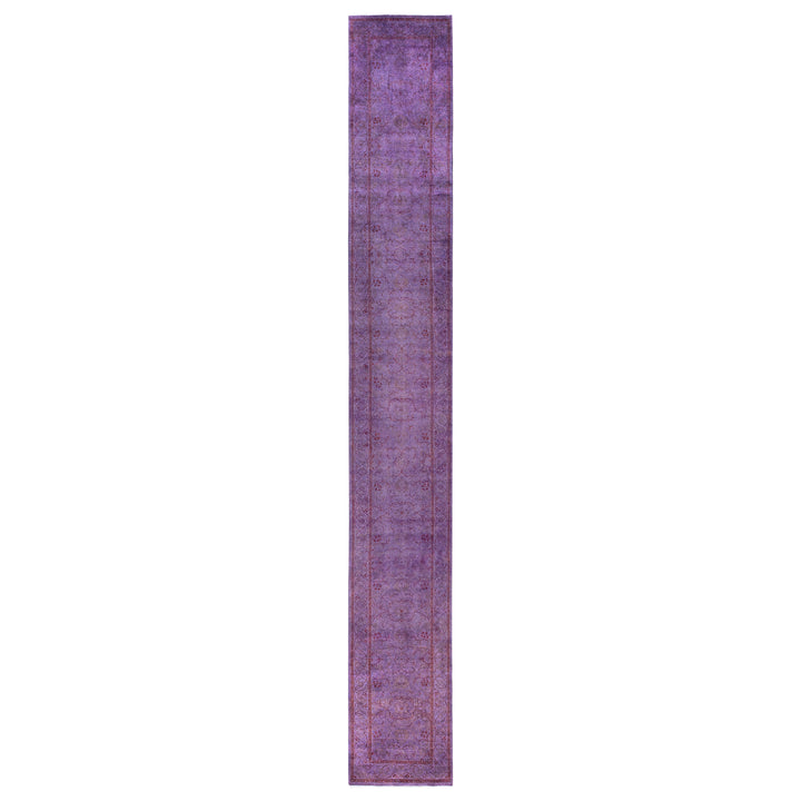 Purple Overdyed Wool Runner - 2'6" x 19'1"