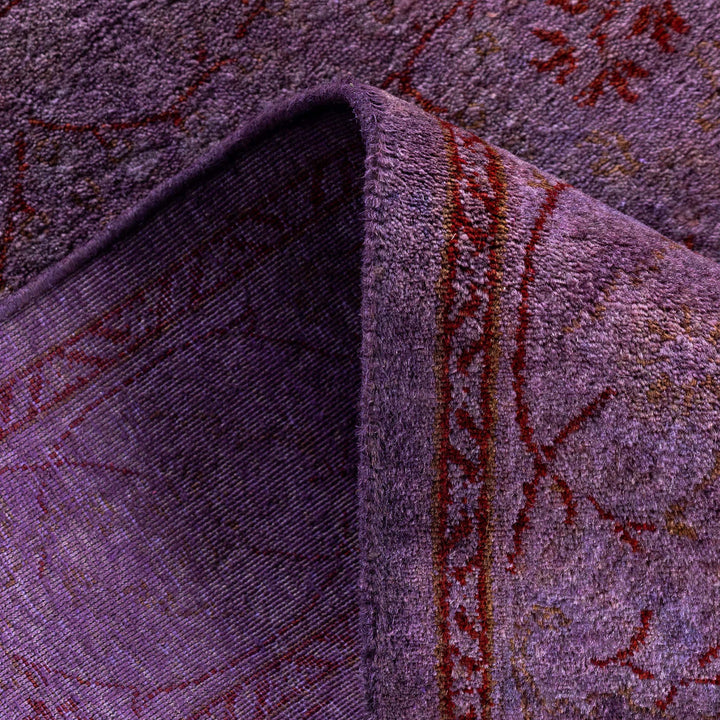 Purple Overdyed Wool Runner - 2'6" x 19'1"