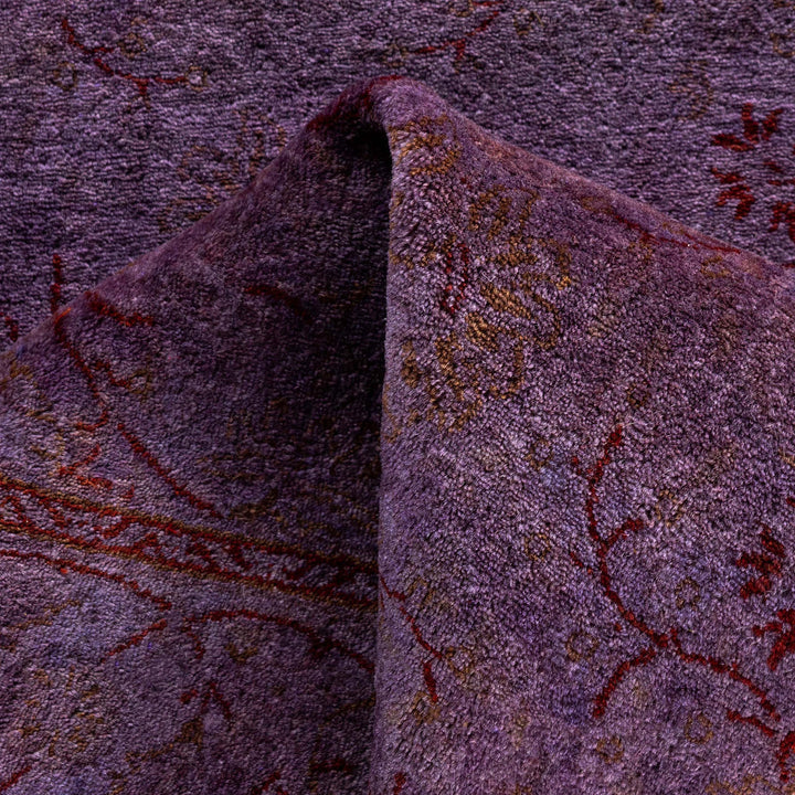 Purple Overdyed Wool Runner - 2'6" x 19'1"