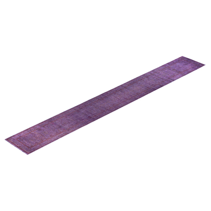 Purple Overdyed Wool Runner - 2'6" x 19'1"