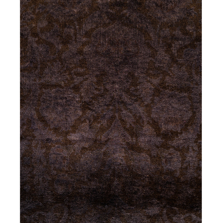 Dark Brown Overdyed Wool Runner - 2'7" x 10'6"