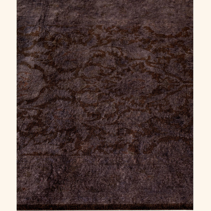 Dark Brown Overdyed Wool Runner - 2'7" x 10'6"