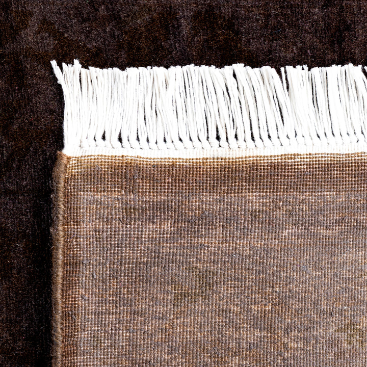 Dark Brown Overdyed Wool Runner - 2'7" x 10'6"