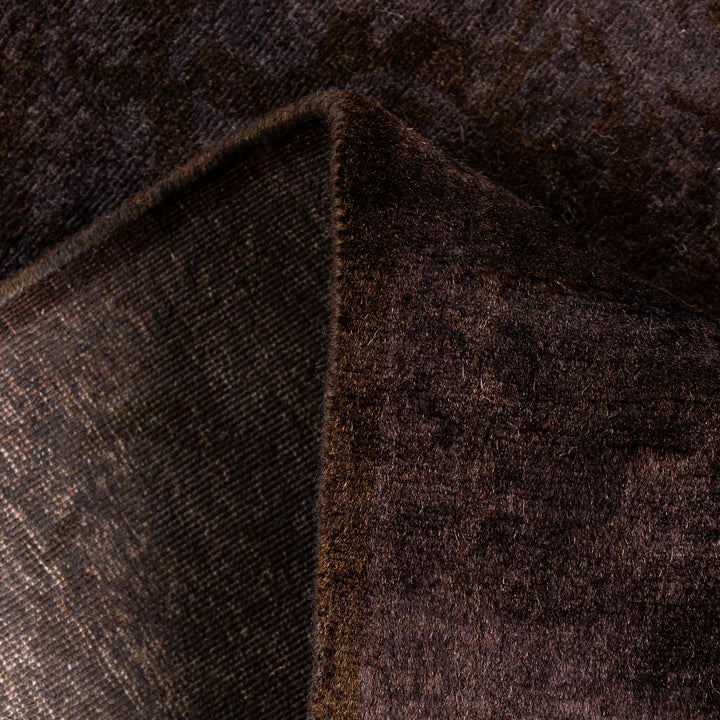 Dark Brown Overdyed Wool Runner - 2'7" x 10'6"
