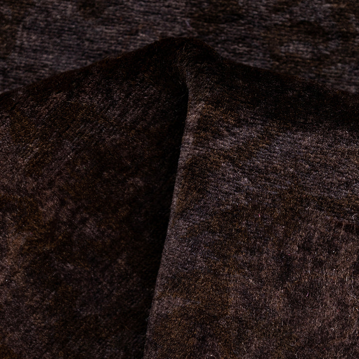 Dark Brown Overdyed Wool Runner - 2'7" x 10'6"