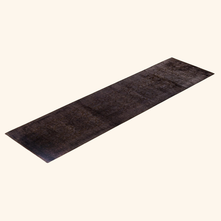 Dark Brown Overdyed Wool Runner - 2'7" x 10'6"
