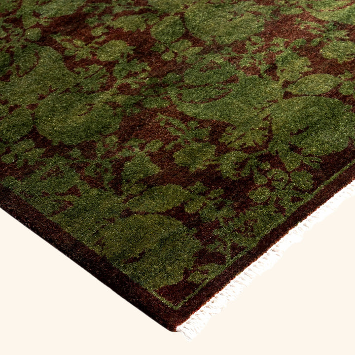 Green Overdyed Wool Runner - 2'6" x 11'6"