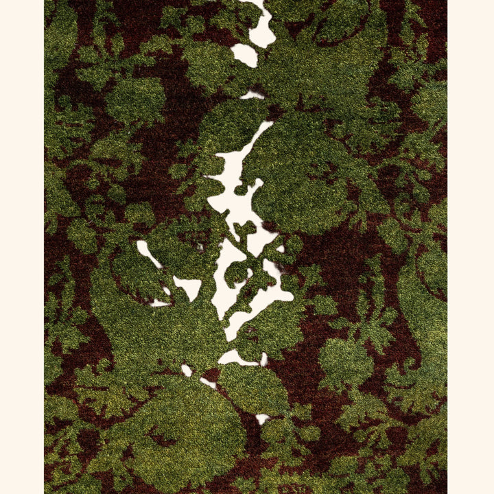 Green Overdyed Wool Runner - 2'6" x 11'6"