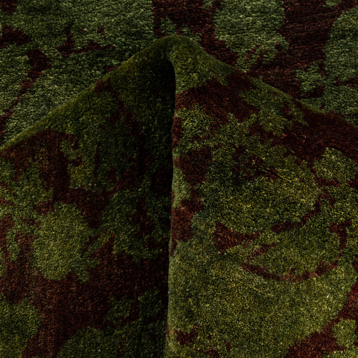 Green Overdyed Wool Runner - 2'6" x 11'6"