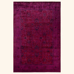 Purple Overdyed Wool Rug - 6' x 9'1"