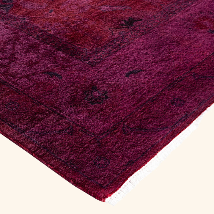 Purple Overdyed Wool Rug - 6' x 9'1"