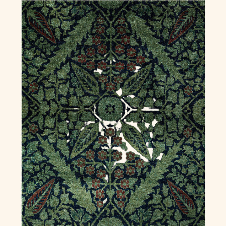 Green Overdyed Wool Rug - 9'10" x 13'10"