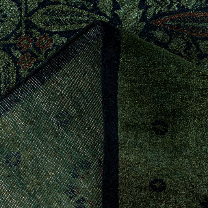 Green Overdyed Wool Rug - 9'10" x 13'10"