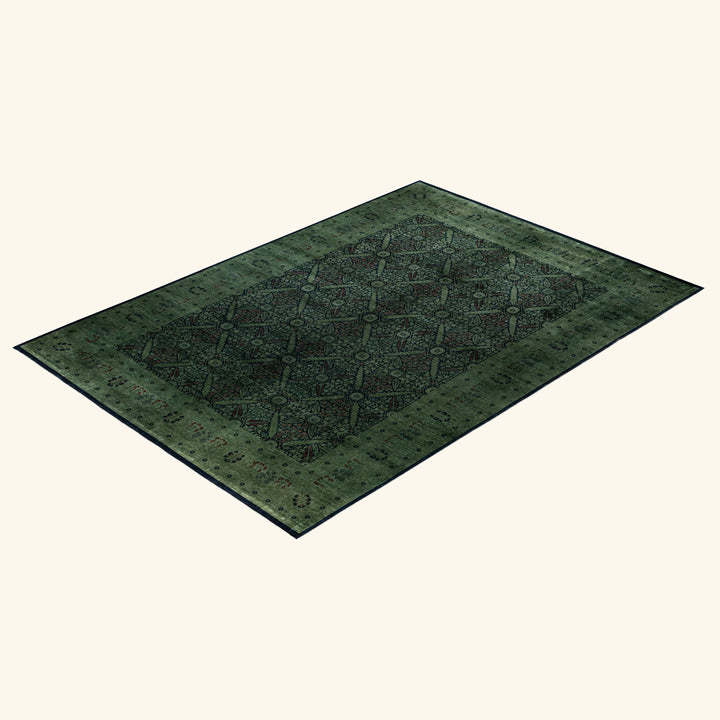 Green Overdyed Wool Rug - 9'10" x 13'10"