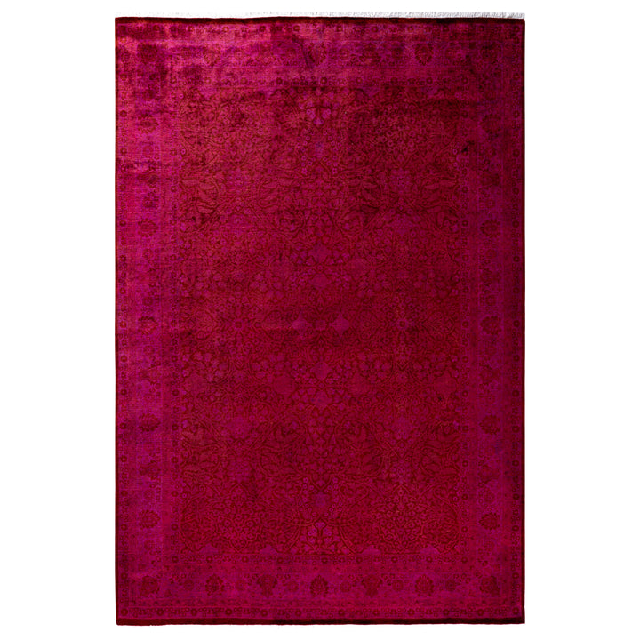 Purple Overdyed Wool Rug - 6'1" x 8'10"