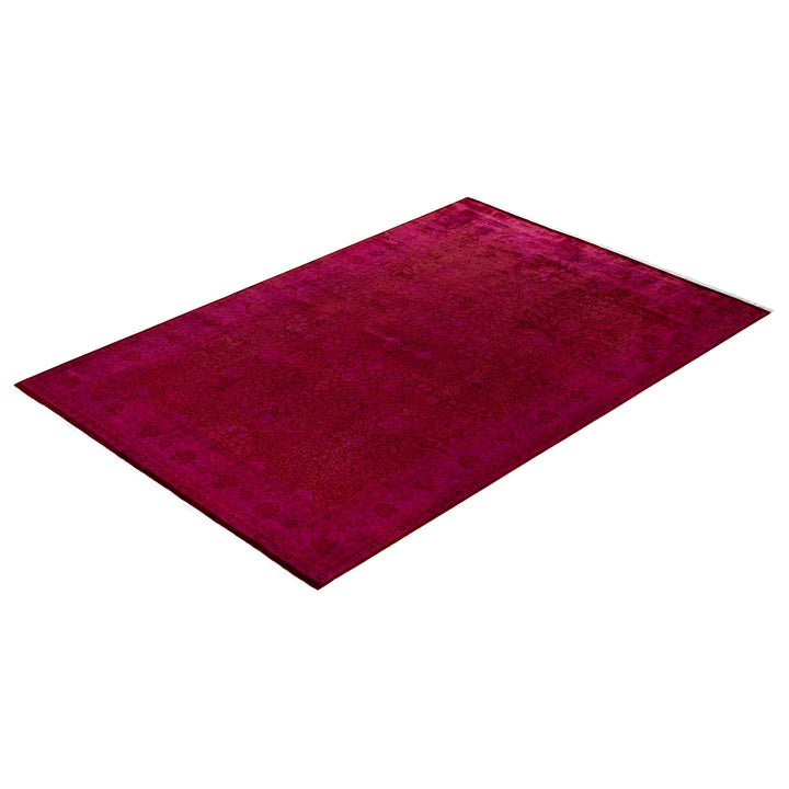 Purple Overdyed Wool Rug - 6'1" x 8'10"