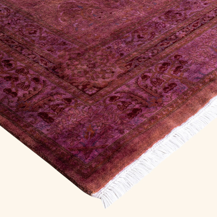 Purple Overdyed Wool Runner - 3'1" x 13'2"