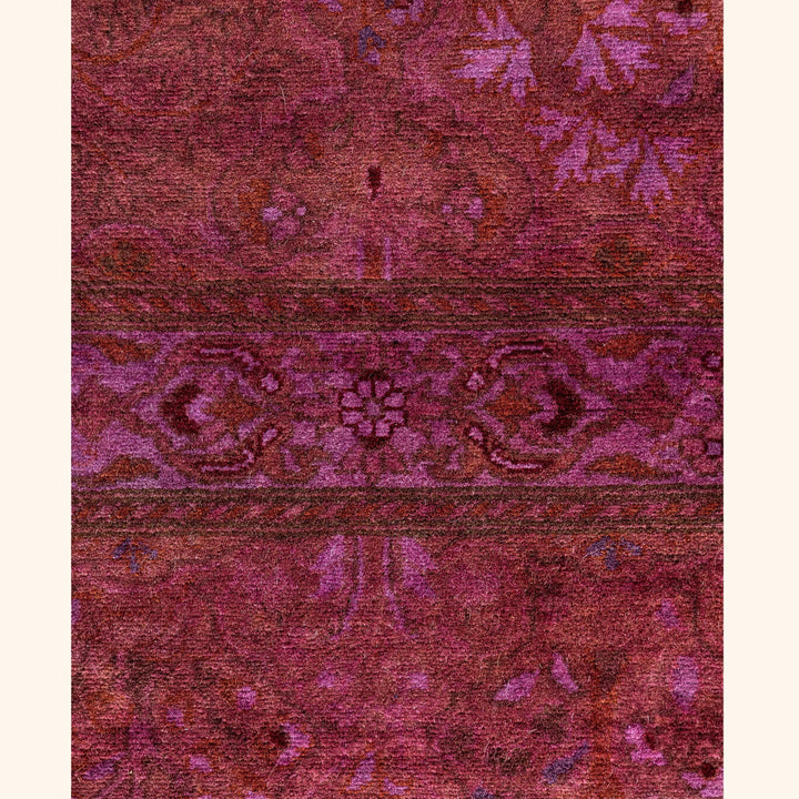 Purple Overdyed Wool Runner - 3'1" x 13'2"