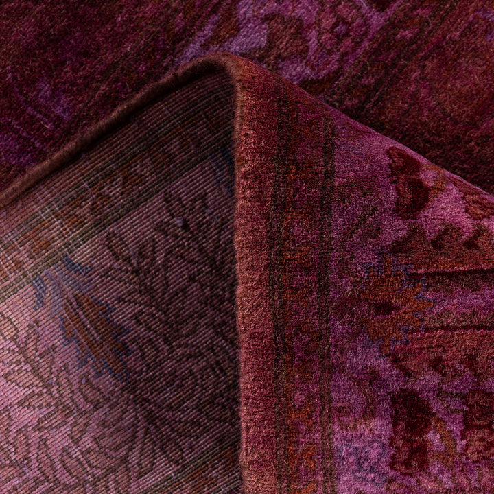 Purple Overdyed Wool Runner - 3'1" x 13'2"
