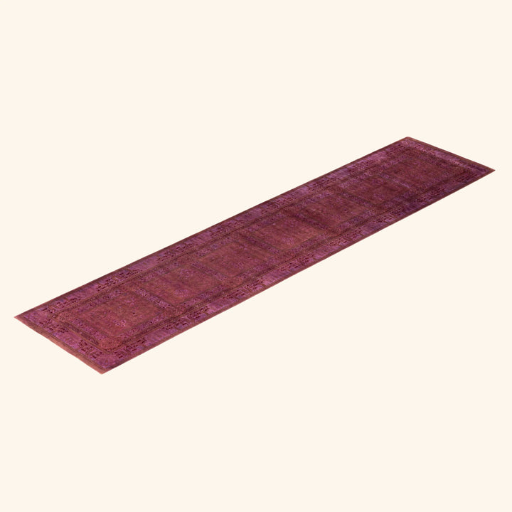 Purple Overdyed Wool Runner - 3'1" x 13'2"