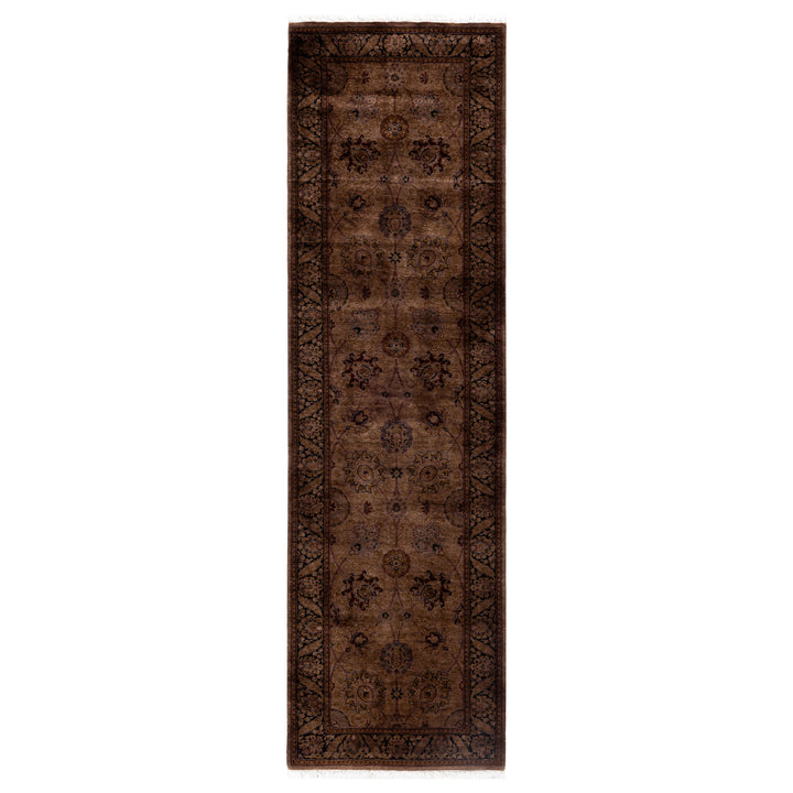 Brown Overdyed Wool Runner - 2'6" x 8'9"