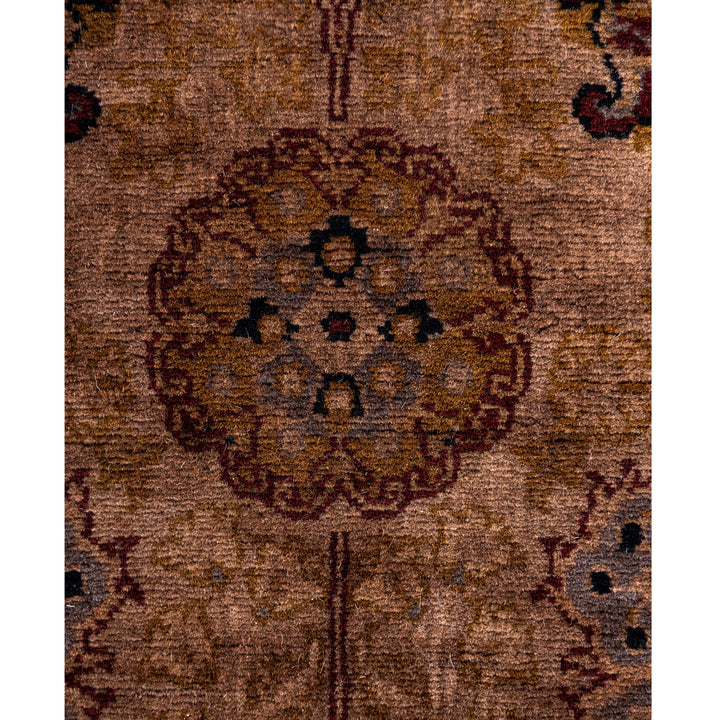 Brown Overdyed Wool Runner - 2'6" x 8'9"
