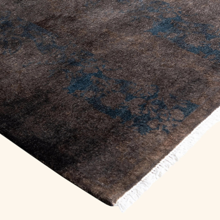 Brown Overdyed Wool Rug - 5'4" x 7'9"