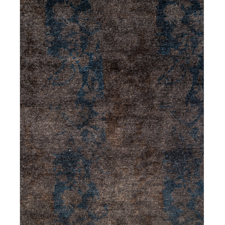 Brown Overdyed Wool Rug - 5'4" x 7'9"