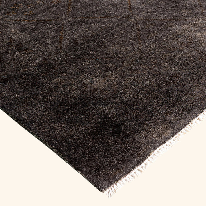 Charcoal Overdyed Wool Rug - 4'2" x 6'6"