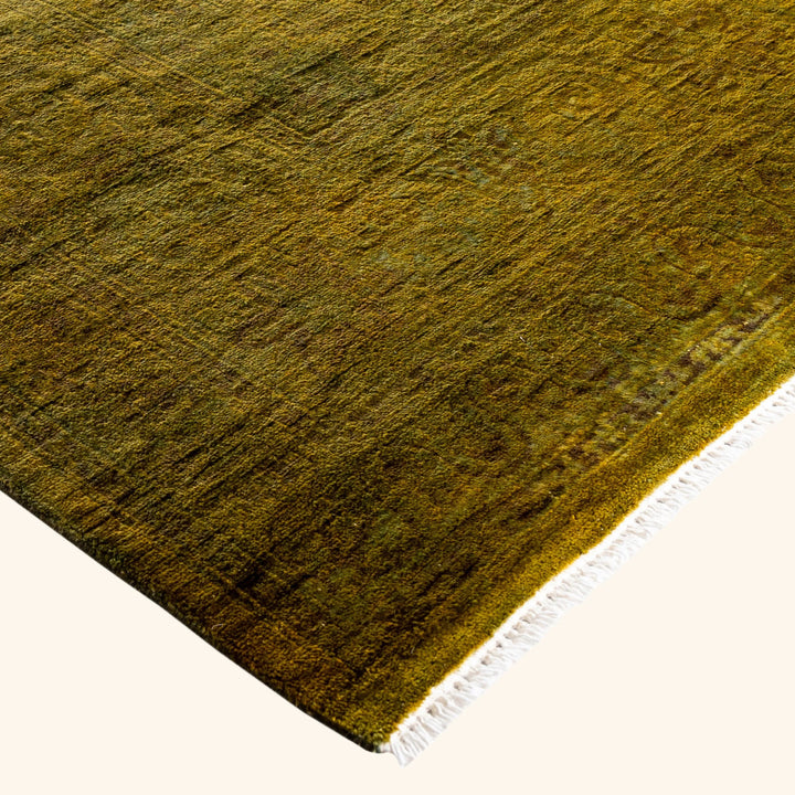 Green Overdyed Wool Rug - 6'3" x 9'