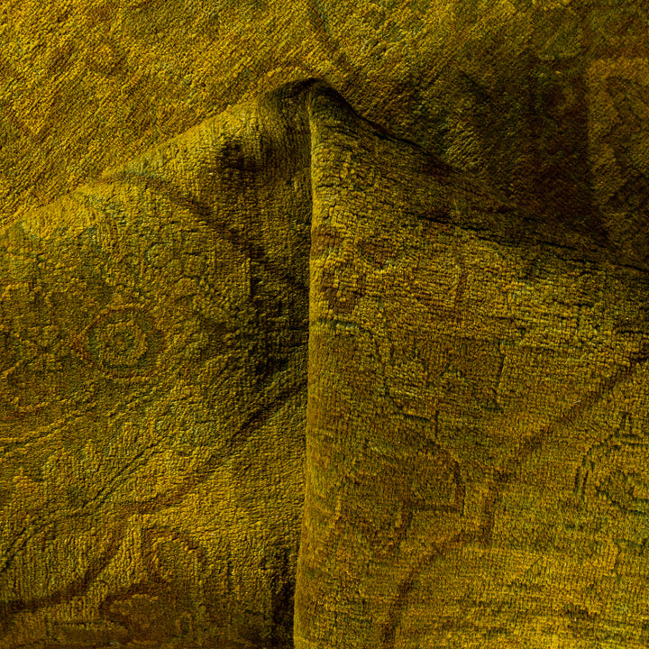 Green Overdyed Wool Rug - 6'3" x 9'
