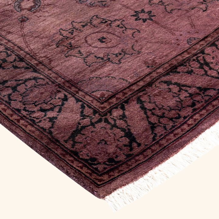 Purple Overdyed Wool Runner - 2'7" x 13'9"