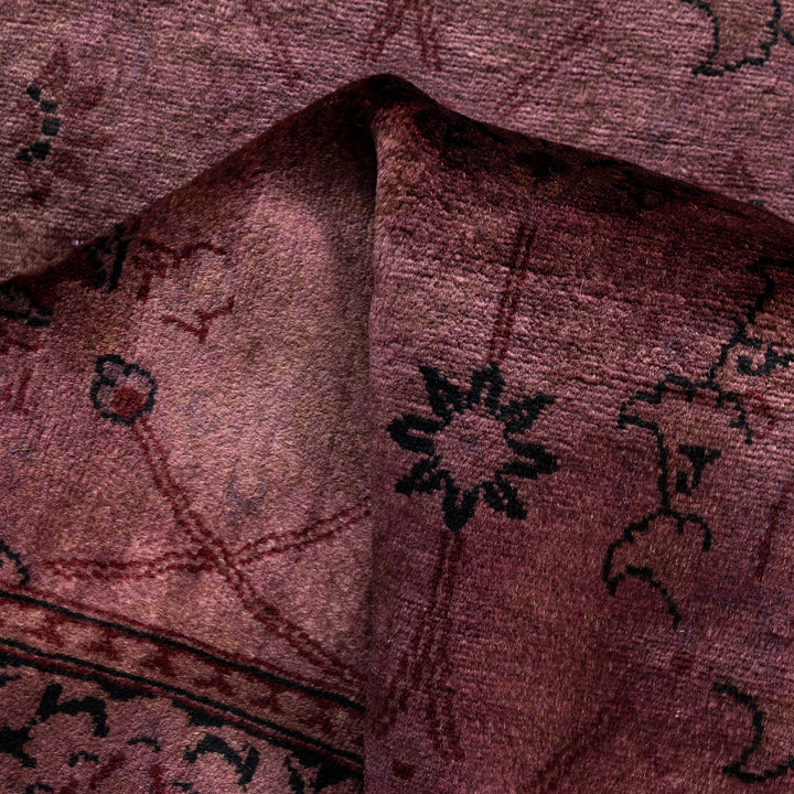Purple Overdyed Wool Runner - 2'7" x 13'9"