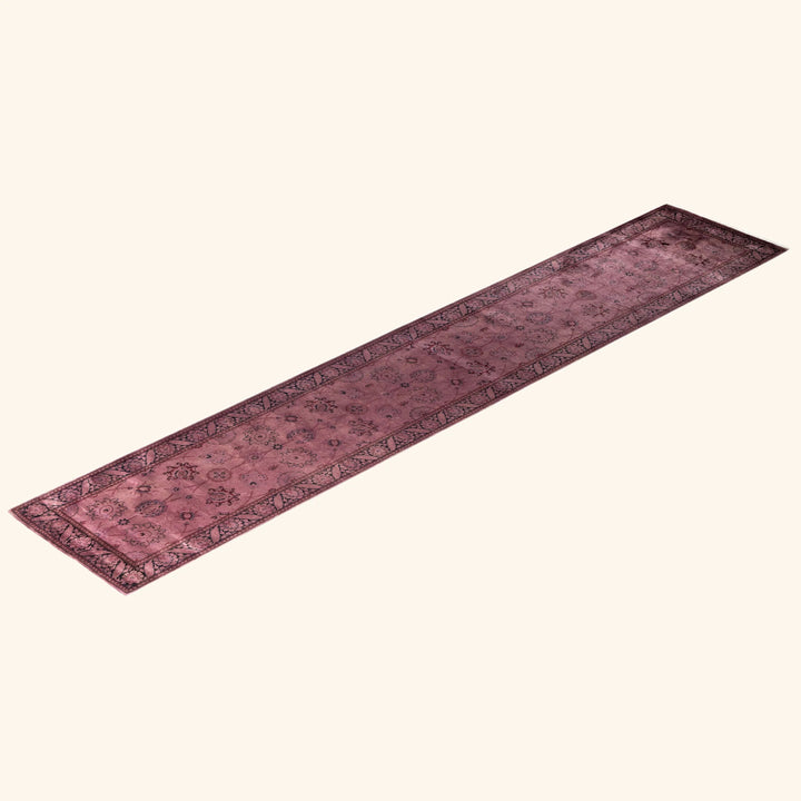 Purple Overdyed Wool Runner - 2'7" x 13'9"