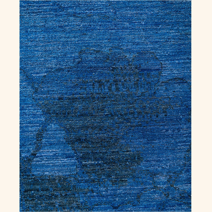 Blue Overdyed Wool Rug - 9'1" x 12'