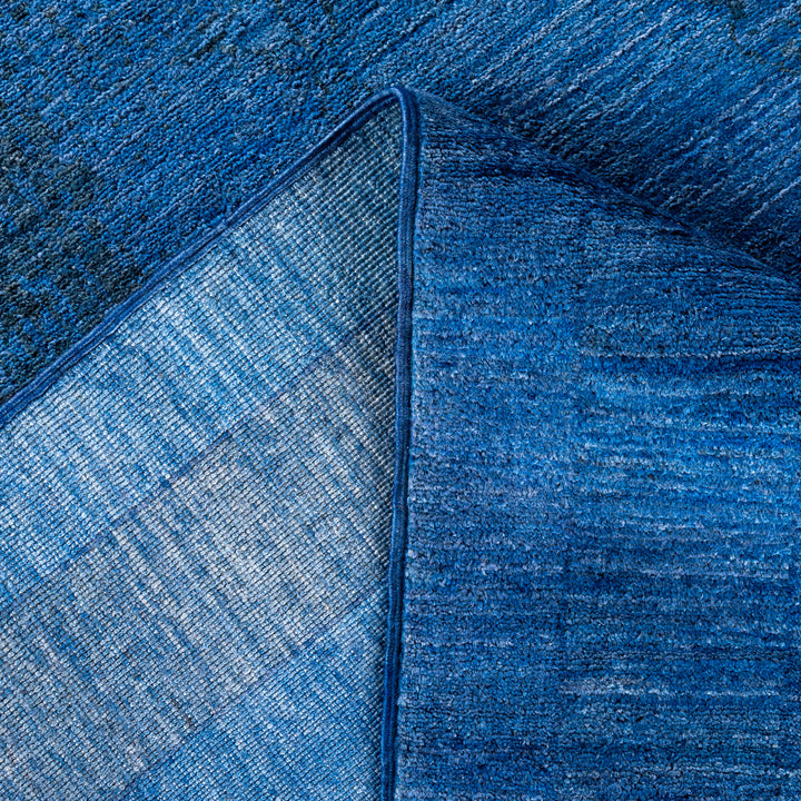 Blue Overdyed Wool Rug - 9'1" x 12'