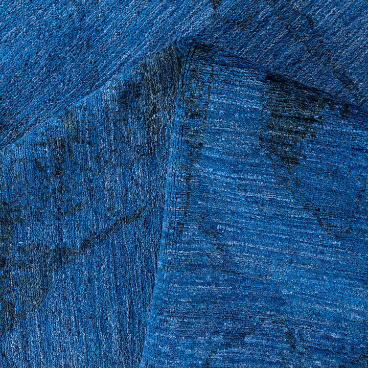 Blue Overdyed Wool Rug - 9'1" x 12'
