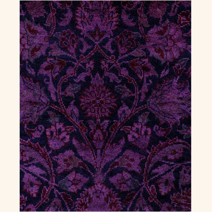 Purple Overdyed Wool Runner - 2'7" x 18'2"