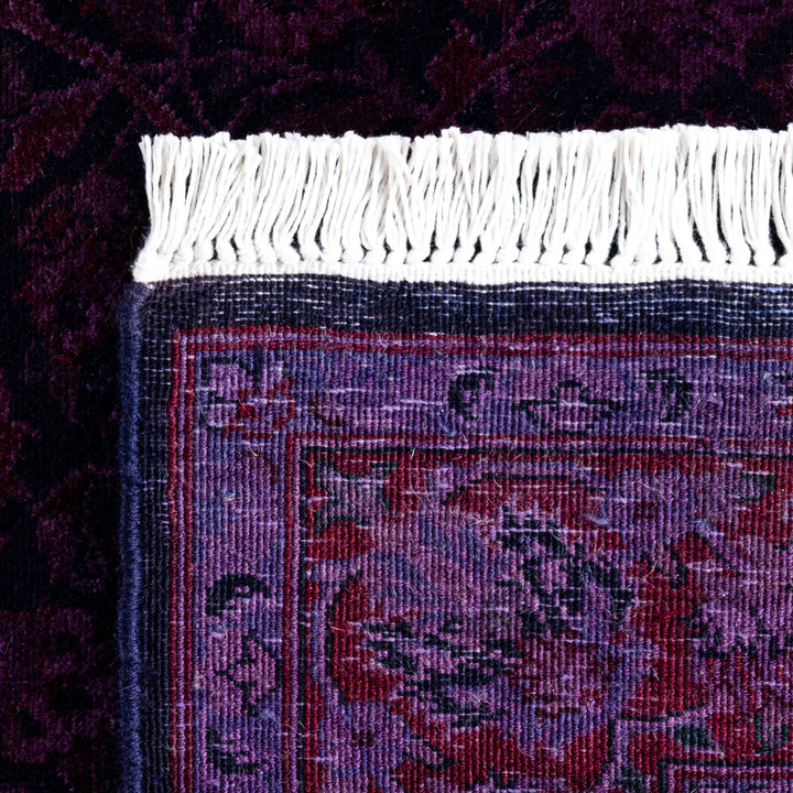 Purple Overdyed Wool Runner - 2'7" x 18'2"