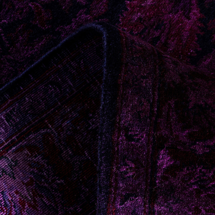 Purple Overdyed Wool Runner - 2'7" x 18'2"
