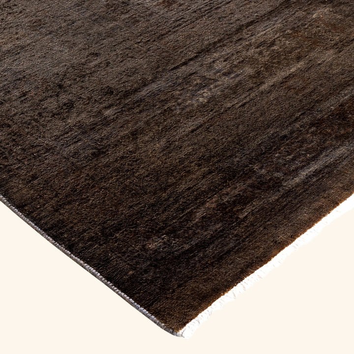 Brown Overdyed Wool Rug - 8'1" x 10'3"