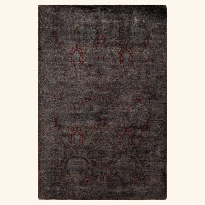 Brown Overdyed Wool Rug - 4'2" x 6'3"