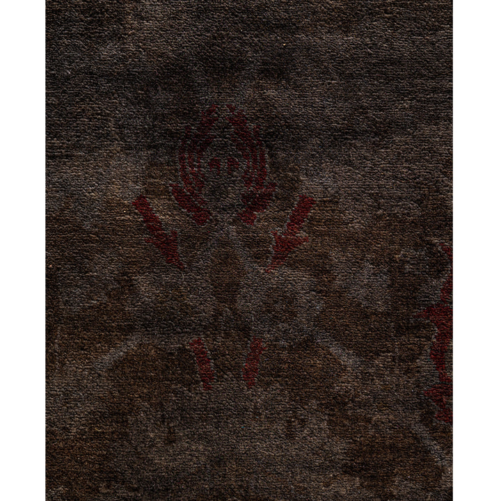 Brown Overdyed Wool Rug - 4'2" x 6'3"