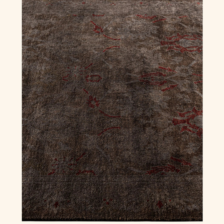 Brown Overdyed Wool Rug - 4'2" x 6'3"