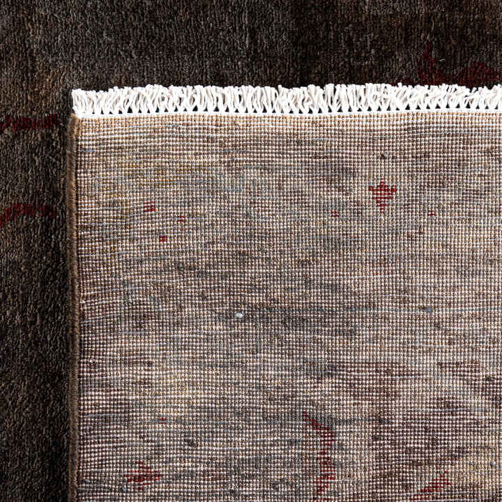 Brown Overdyed Wool Rug - 4'2" x 6'3"